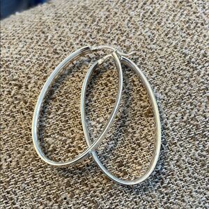 Sterling Oval Hoop Earrings